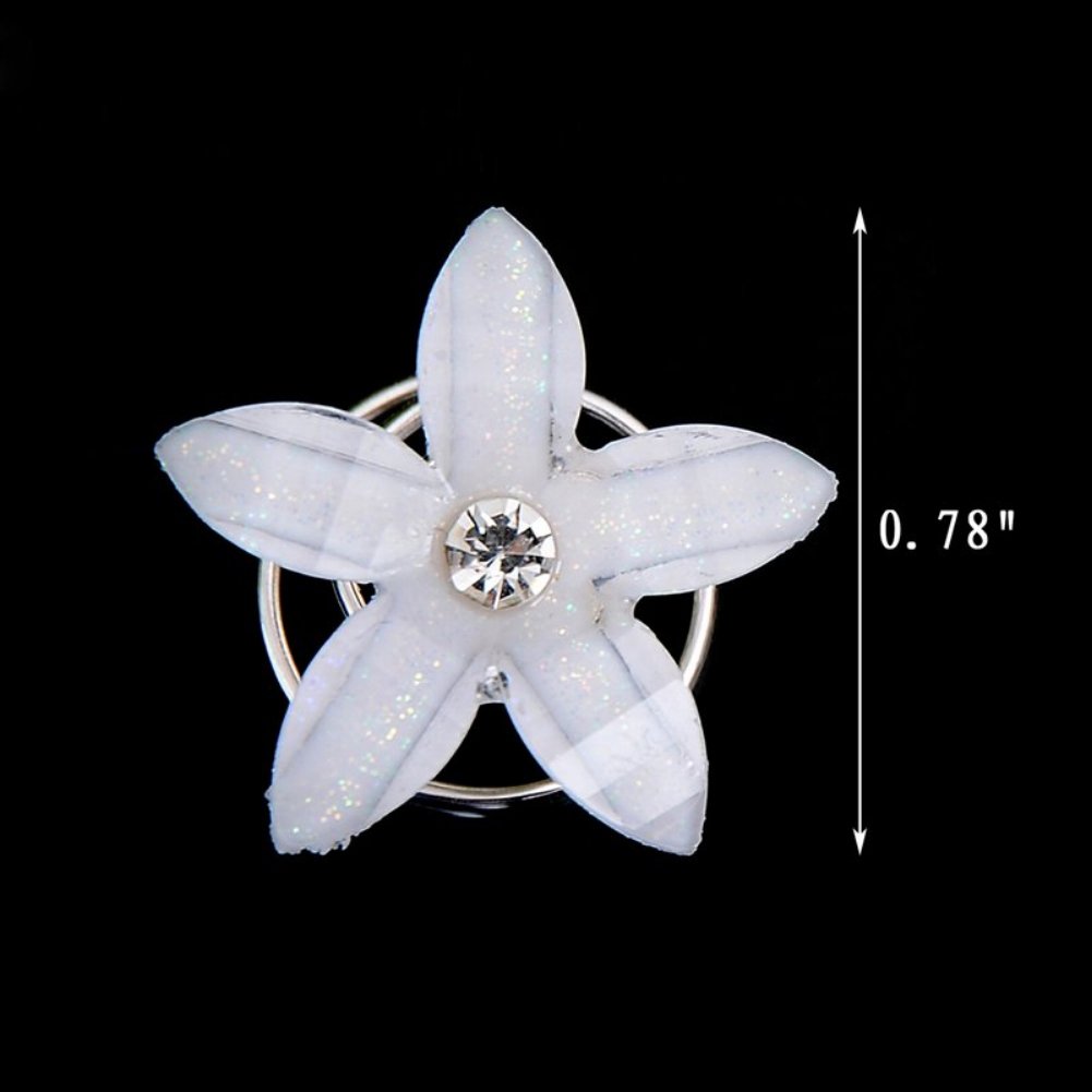 12 Spirales Cheveux Fleurs Blanches – Accessoires Mariage & Soirée – Pinces Mariée Élégantes – Lot De 12
