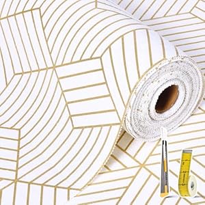 Cismmy Gold Geometric Shelf Liner 11.8x118