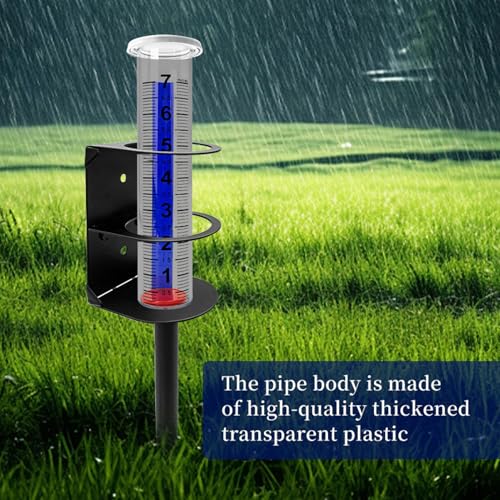 Asixxsix 屋外用雨量計、金属製杭付き装飾雨量計、大きな数字の測定ツール、庭、芝生、パティオ用 [2]