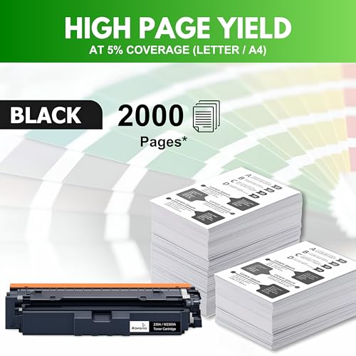 Image of 230A Compatible Toner Cartridges (with New Chip) for HP W2300A Replacement for HP Color Pro 4203dn 4203dw 4303dw 4303fdw Printer (230A Toner Black (W2300A)