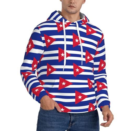 Sweat à capuche homme imprimé drapeau cubain résout le froid quotidien pull manches longues