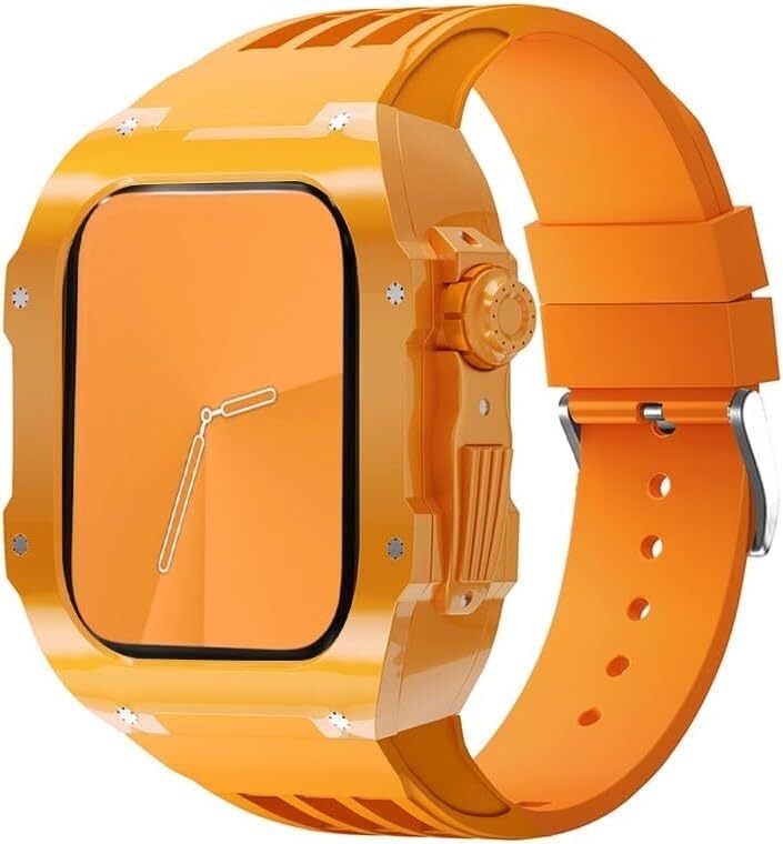 Bracelet Apple Watch Ultra 49mm luxe en caoutchouc fluor et boîtier agate