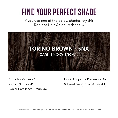 Image of Madison Reed Radiant Hair Color Kit - 5NA Dark Ash Brown with Cool Smoky Undertones (Torino Brown), Permanent Hair Dye, Dimensional Gray Hair Blending | PPD-Free & Ammonia-Free, 2 Pack
