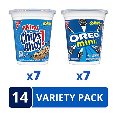 Image of OREO Mini Cookies & CHIPS AHOY! Mini Cookies Go-Cup Cookies Variety Pack, 14 Go-Paks