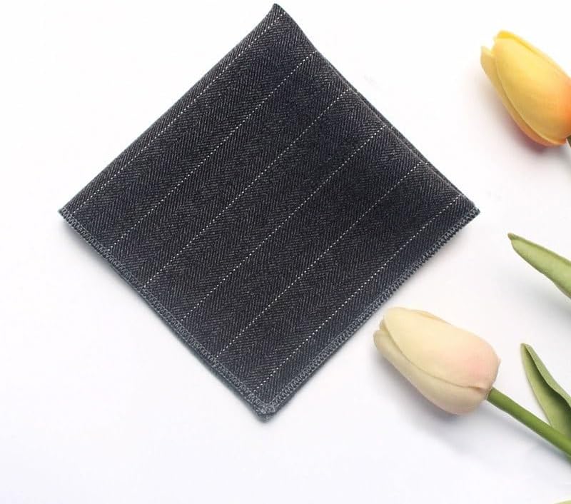Men's Suit Pocket Square Striped Retro Gentleman Wool Blend Handkerchief