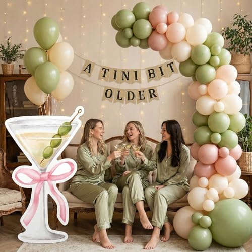 Image of Colingmill 4ft a Tini Bit Older Birthday Decorations Pink Martini Party Backdrop Birthday Party Cardboard Cutouts Decor for Women Bar Wedding Bridal Shower Supplies