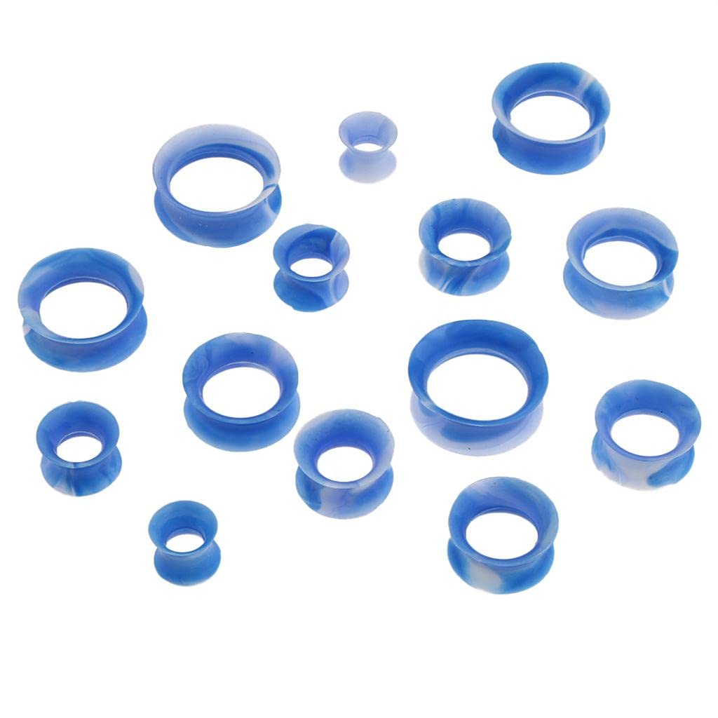 Loom Tree 7 Pairs Flexible Silicone Ear Gauges Thin Soft Plugs Flesh Tunnels Colors 1