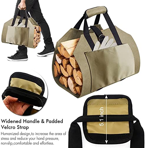 Sacos para lenha Ao ar livre Sacos para lenha Sacola de lona Suporte para lenha Suporte para armazen