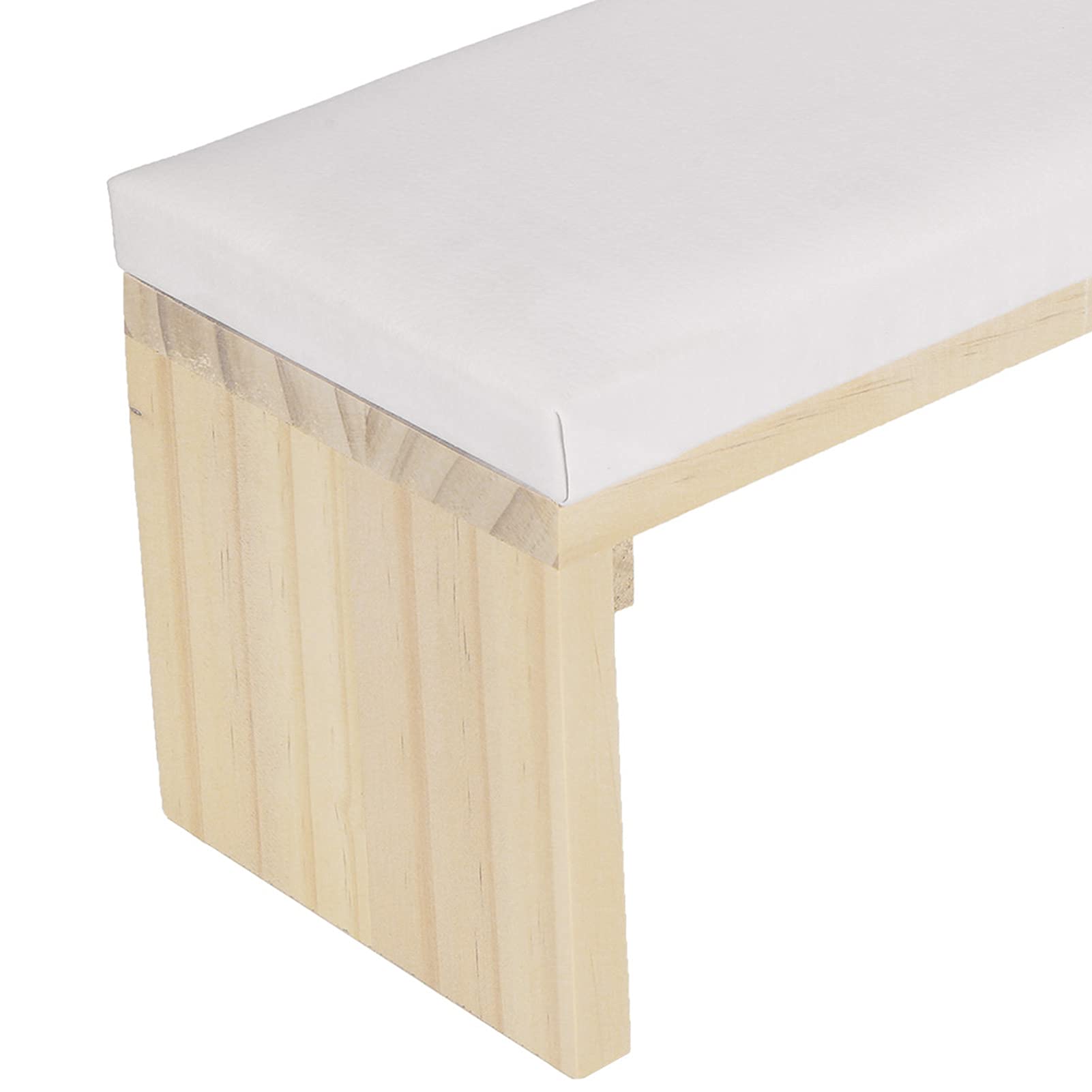Reposamuñecas para Salón de Uñas con Soporte de Madera, Cojín de Manicura de Piel Sintética Suave, Blanco