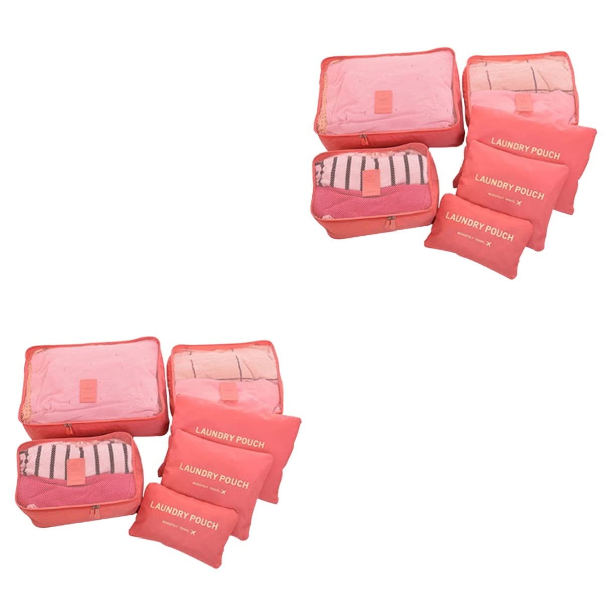 SOIMISS 12pezzi Sacchetti Salvaspazio Per Viaggi Cubi Organizzatori Resistenti Rosso Anguria Con Borsa Per Lavanderia Per Abbigliamento e Accessori Perfetti Per Famiglie e Viaggi Lungo