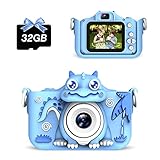 Kinderkamera, Digitalkamera Kinder mit 32GB SD-Karte 2.0”-Bildschirm, 1080P HD 20MP Fotoapparat Kinder Kamera Selfie Videokamera, Geburtstagsgeschenk Weihnachten Spielzeug für 3-12 Mädchen Jungen