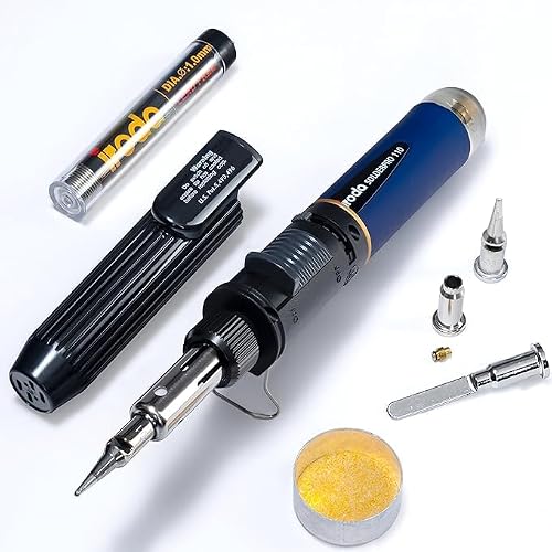 Image of Iroda Solderpro 110K Cordless Butane Soldering Iron Kit, 4-in-1 30-125W equivalent Portable Cordless Self-Igniting Adjustable Flame, Professional, 25 Second Heat Up, 100 Mins Run Time (Taiwan Direct)