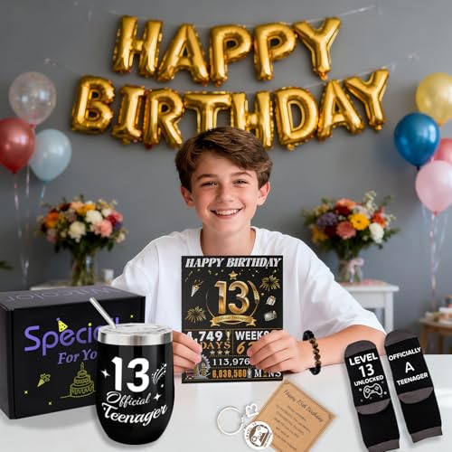 WITCOLOR 13 Year Old Boy Birthday Gift Ideas, Funny 13th Birthday Gifts for Boys,13th Teenager Boys Gifts for Son Grandson Nephew Friend