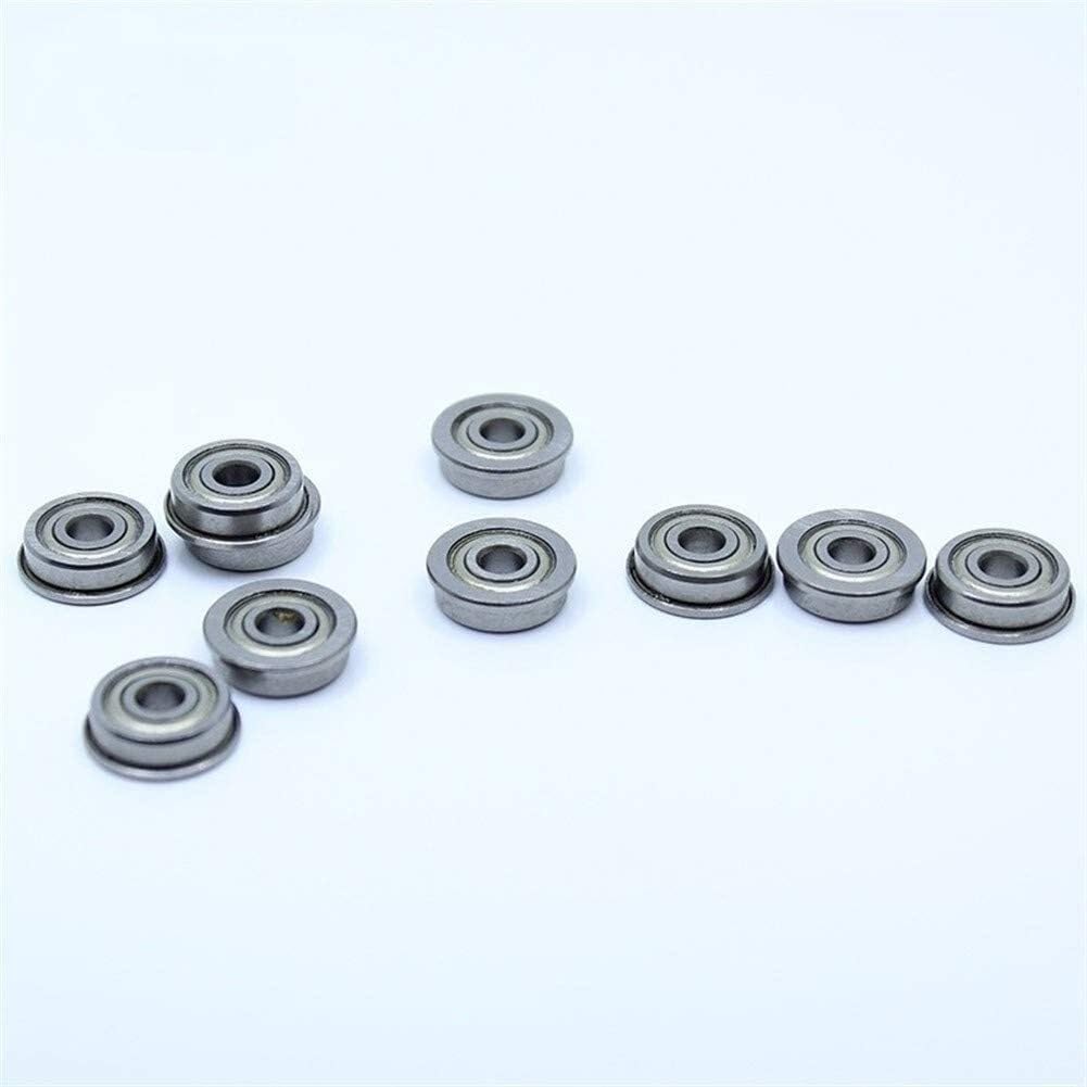 Rodamientos Sellados, TMP1105 Rodamientos de bolas con brida 10 piezas Rodamiento F604ZZ rígido ABEC-1 Tamaño 4x12x4 mm acero cromado