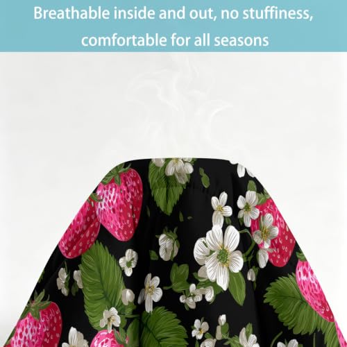 Couette 4 saisons douce et lavable en machine avec imprimé fraises 155x220 - 7