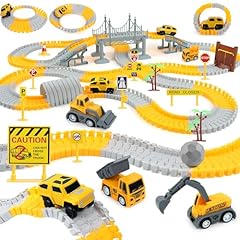 Yellow Constrcution Race Tracks Set