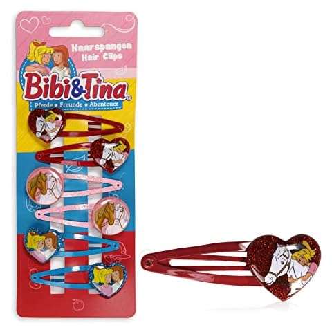 CRAZE Bibi & Tina Barettes Cheveux Fille 6x Pinces cheveux Accessoires Cheveux Motif Chevaux & équitation Bijoux Cheveux Enfant Accessoires de coiffure 58283 Cover