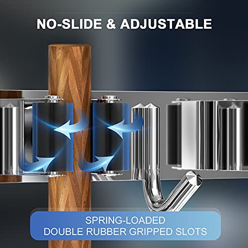 Mop And Broom Holder Wall Mount, Zongool Broom Organizer Wall Mounted, Stainless Steel Broom Hanger, Storage Organizer Hooks, Heavy Duty Tools Hanger For Home, Kitchen, Garden, Garage, Laundry (1Pack) #TOP2