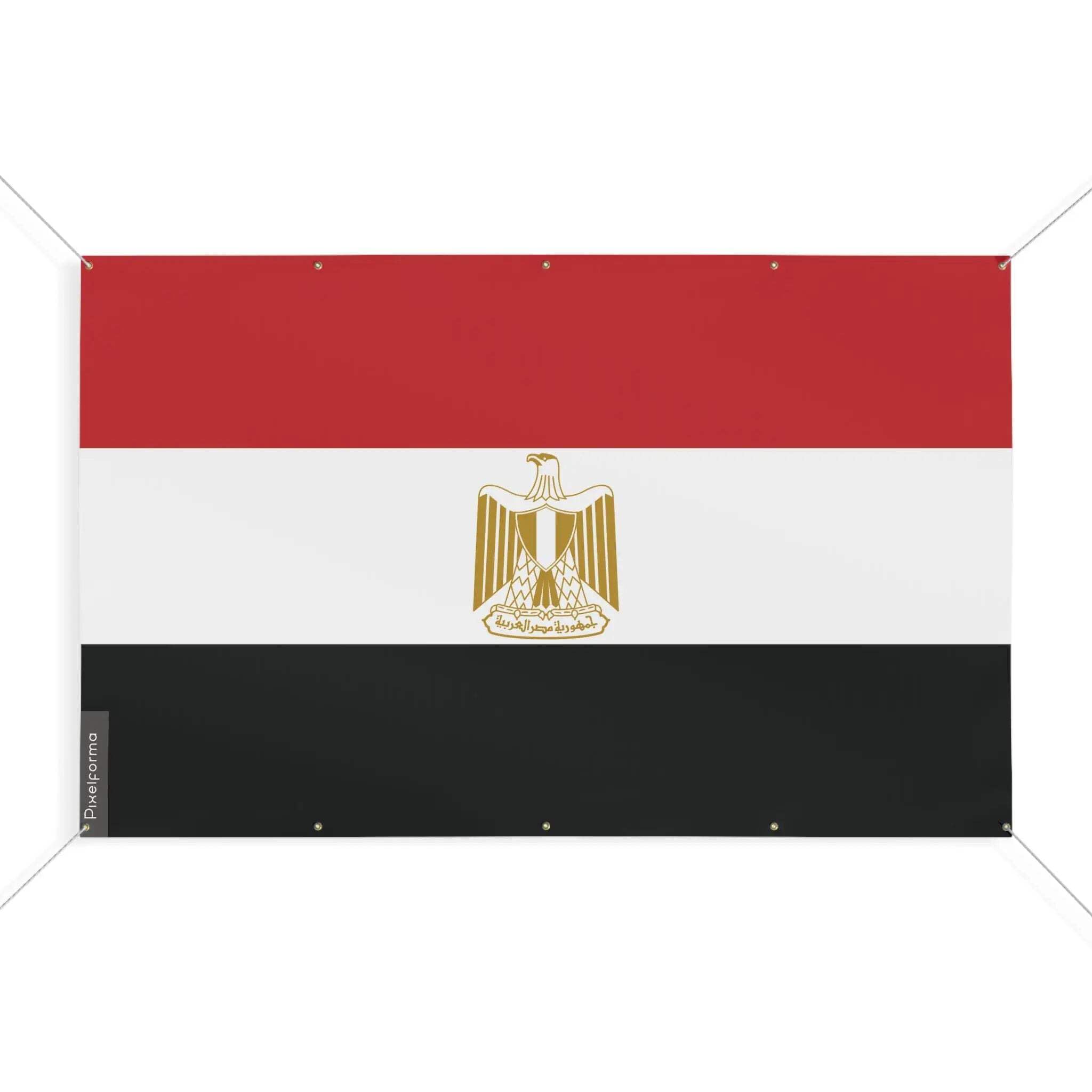Drapeau Égypte haut de gamme 110x165 cm à 10 oeillets renforcés