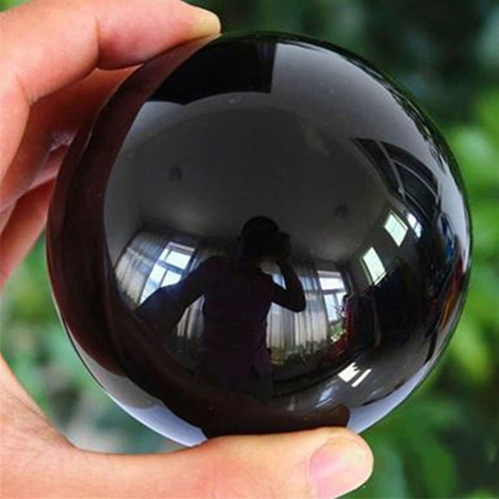 medytacja dom 30-100 mm rozmiar naturalny polerowany czarny obsydian kryształowa kula ozdoby do domu 1 szt. (kolor: czarna obsydianowa kula, rozmiar: 60 mm)