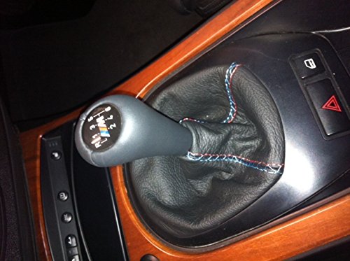 RedlineGoods Shift Boot Compatible with BMW Z4 2002-08. Tailor Made - not Universal. Genuine top-Grade Italian Black Suede (Alcantara) with Red Thread