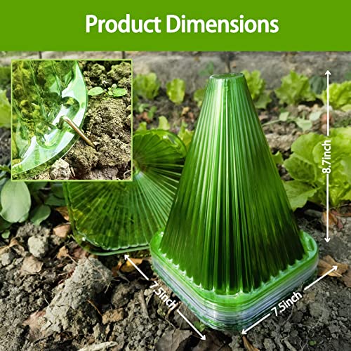 25 Pack Garden Cloches For Plants - Reusable Plant Bell Cover Outdoor With 50 Tent Stakes Protect Plants From Birds, Squirrels, Frost, Hail. (Green) #TOP4