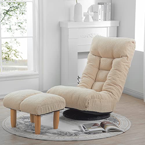 Sillón Ajustable Caqui de Suede Plegable miniatura 1