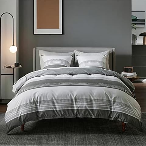 BEDSURE 3-Piece Grey Duvet Cover Set Cover