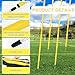 Diegimr 10pcs Soccer Agility Poles, 5ft Adjustable Soccer Poles Soccer Training Equipment Soccer Training Sticks Speed Hurdles for Football Sport Agility Training (Yellow)