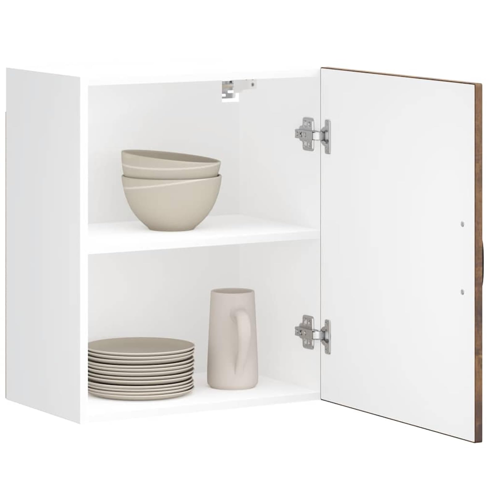 Gecheer Küchen-Hängeschränke 2 STK. Räuchereiche Holzwerkstoff, Hängeschrank Küche Küchenmöbel Wandschrank für Bad Küche Flur, Kalmar-Serie 853568
