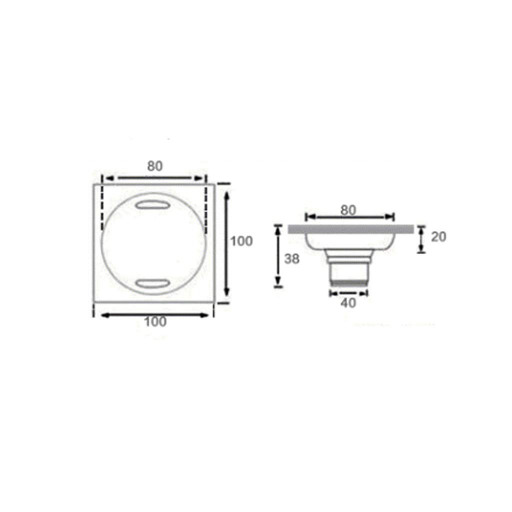 desagüe Ducha, Drenaje de Piso: Desagüe de Piso Cuadrado de latón Antiguo con Cubierta extraíble, colador de Aguas residuales for baño, Cocina, terraza y área de Drenaje público