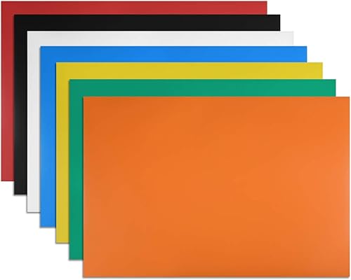 uxcell 7 tiras magnéticas de borrado en seco de 11.7 x 8 pulgadas, etiquetas magnéticas para escribir coloridas para pizarras blancas, refrigerador