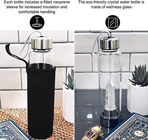 HINATAA Crystal Glass Bottle, Natural Quartz, 550ml, BPA-Free, Clear Crystal +Bottle, 550 ml - Image 4
