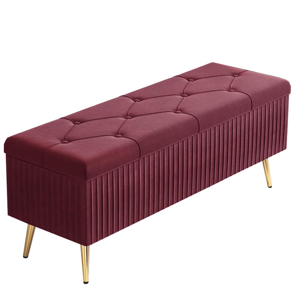 Rangement Intérieur Discret grâce au Tabouret Rectangulaire Velours