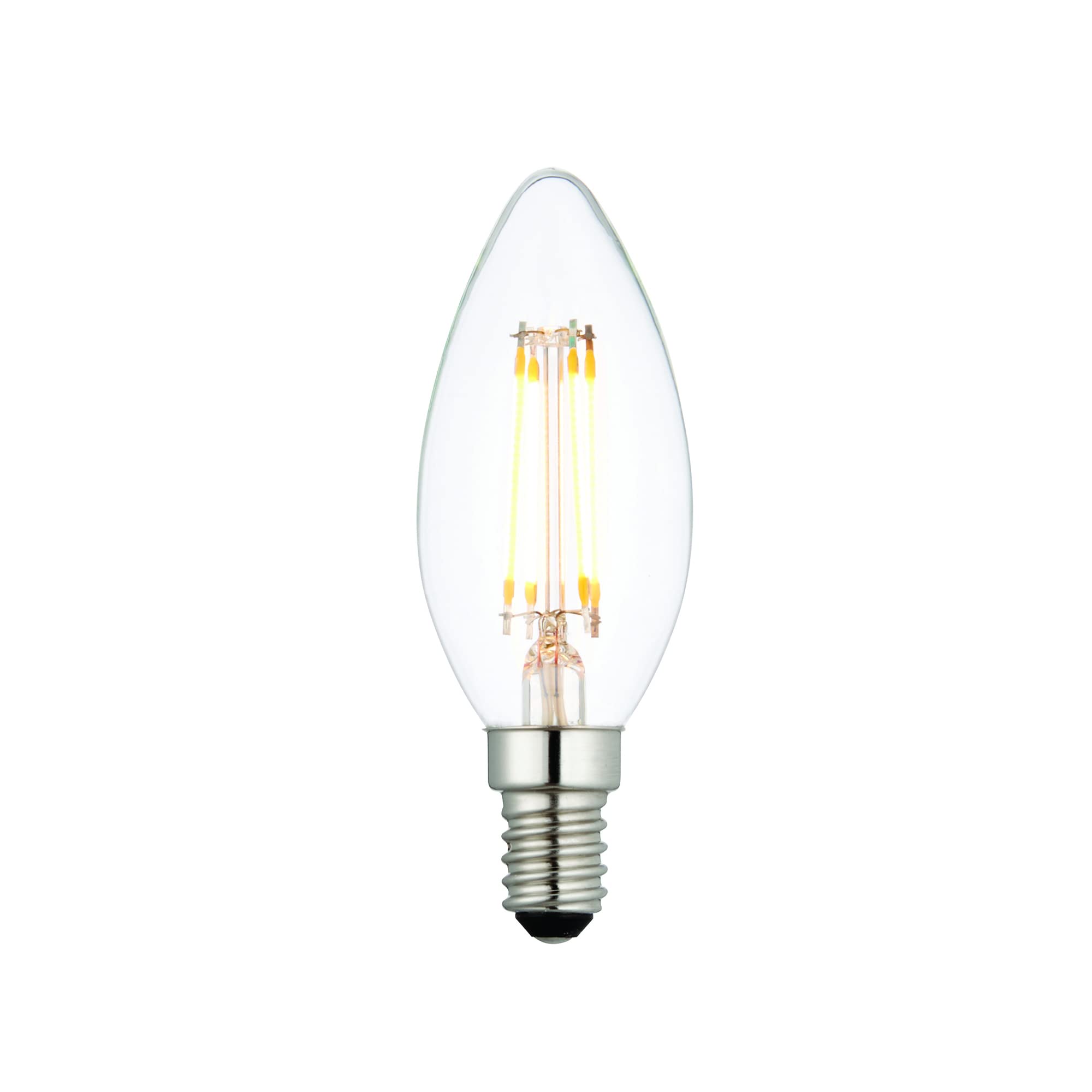4W E14 SES C35 Candle LED Non-Dimmable Bulb - 470lm 2700K Warm White