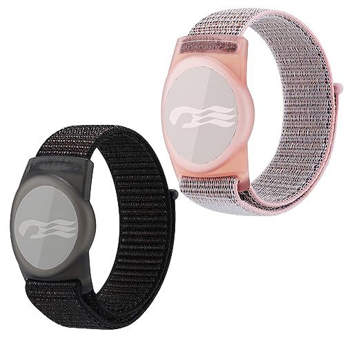 Orisell 2 Packs Princess Cruise Medallion Holder Compatible For Princess Cruise Medallion Breathable Hook&Loop Nylon Sport Style (Black-Pink)