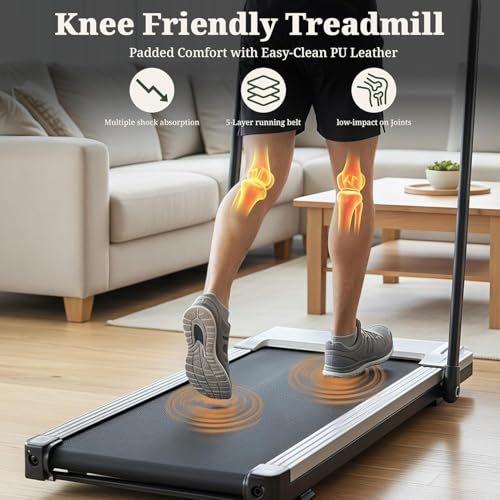 Image of Walking Pad Treadmill, 3 in 1 Portable Under Desk Treadmills for Home Small Space, Quiet Compact Folding Treadmill with Remote Control, 320 LBS Capacity