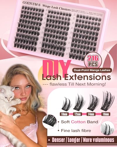 Image of Wispy Manga Lash Clusters Natural Eyelash Clusters Fairy Cluster Eyelash Extensions Anime Individual Lashes C Curl Lash Extension Waterproof DIY Eye Lashes Cluster