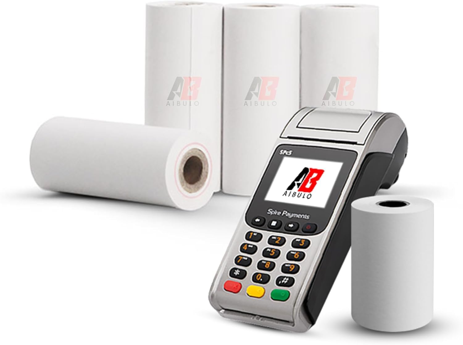 Aibulo Pack of 100 57x40mm Premium Thermal Paper Till Receipt Rolls for Card Machines, POS, EPOS, Cash Registers – High-Performance, BPA-Free, Compact & Reliable
