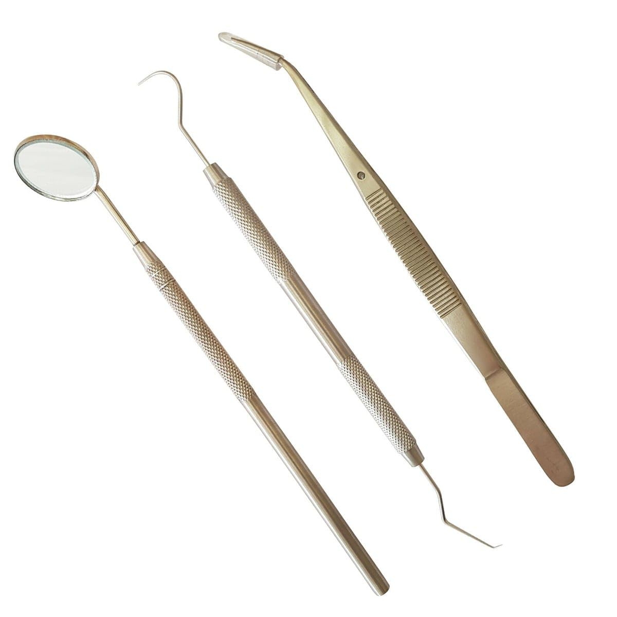 PMT Instrument Kit Pack Of 3 Piece (Mouth Mirror With Handle, Explorer, Tweezer) SET OF 1 PACK-image-37