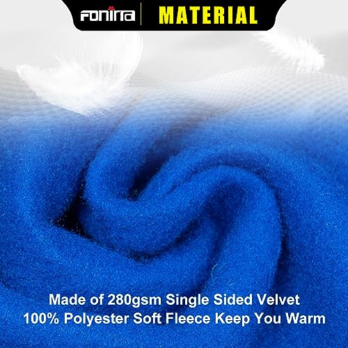 FONIRRA Hi Vis Safety Fleece Zip Hoodie for Men Reflective Sweatshirts ANSI Class 3 Jackets Detachable Hood (Blue,L) - Image 5