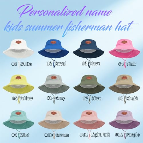 Personalized Baby Bucket Hat Boy Girl Custom Name Bucket Hat Toddler Baby Sun Hats UPF 50+ Sun Protective Summer Beach Swim2