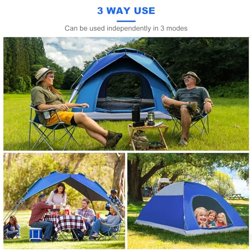 Carpa instantánea 3 en 1 para camping 4 personas miniatura 2