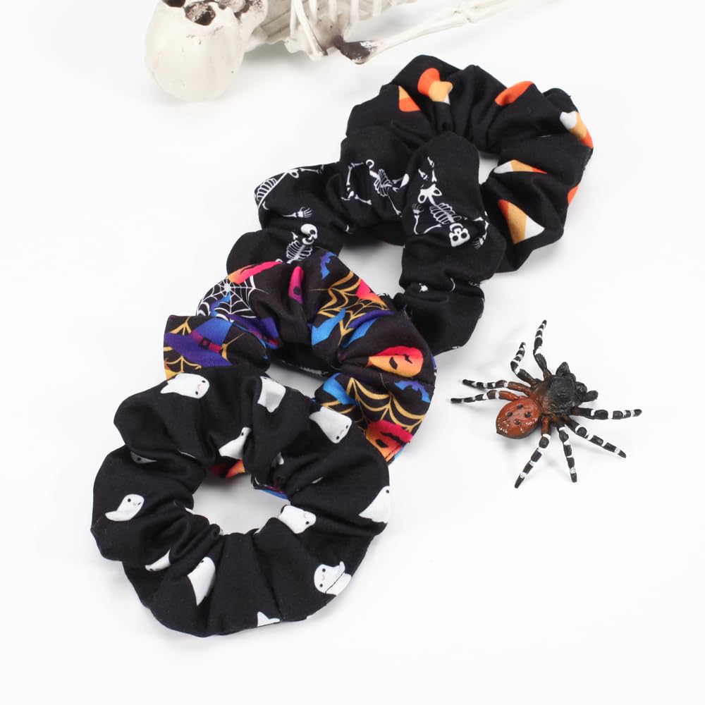 Amazon.com: 4pcs Halloween Scrunchies Pumpkin Hair  display picture 3