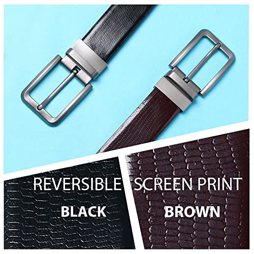 Image of Formal /Casual Genuine Italian Leather Reversible Belt for Men's /Boys. Color - Brown /Black ||Waist Size 28 to 46|| ||CSBL-ITL-LIZ||