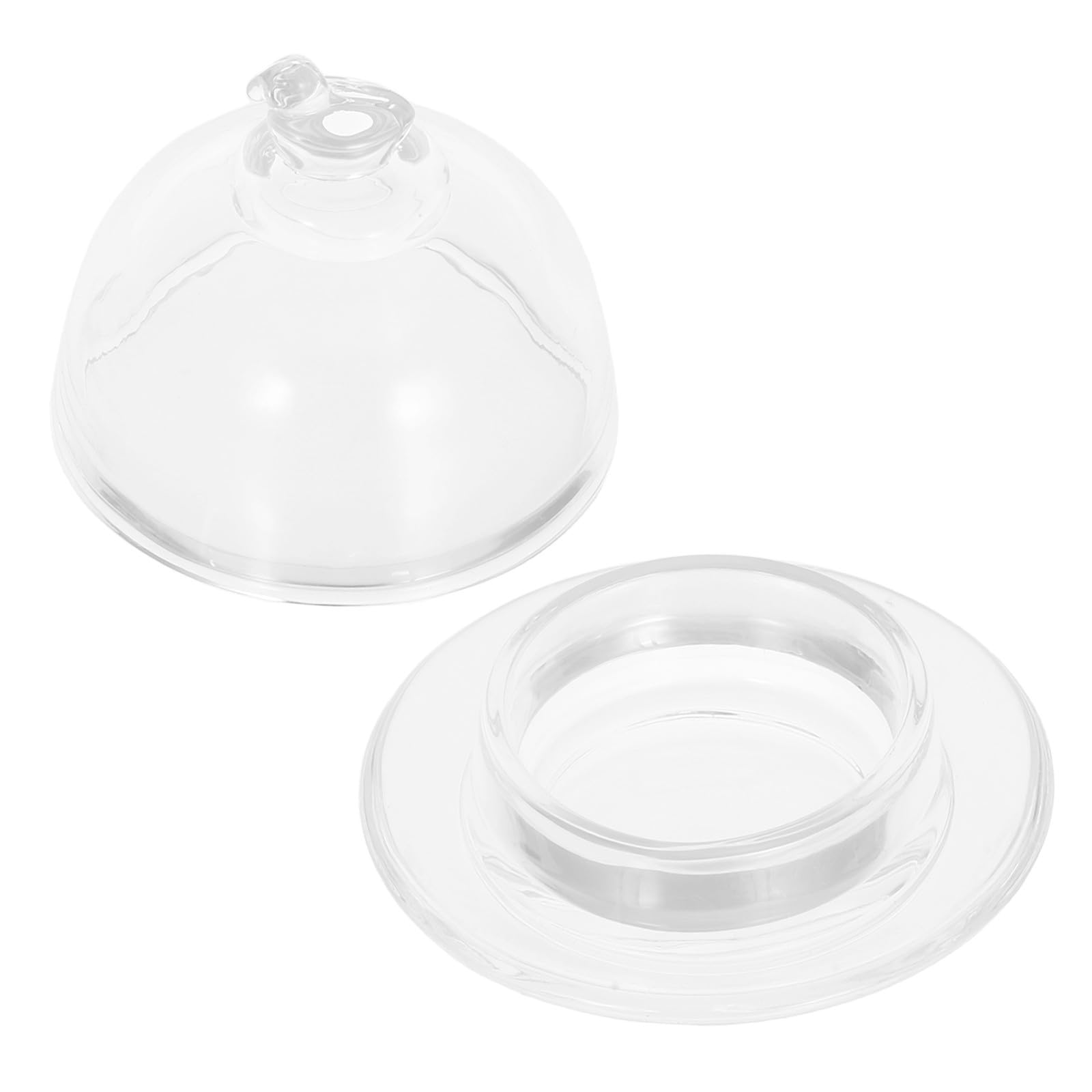 Paleta de tinta de vidrio transparente pulido con cúpula para dibujo sumi-e