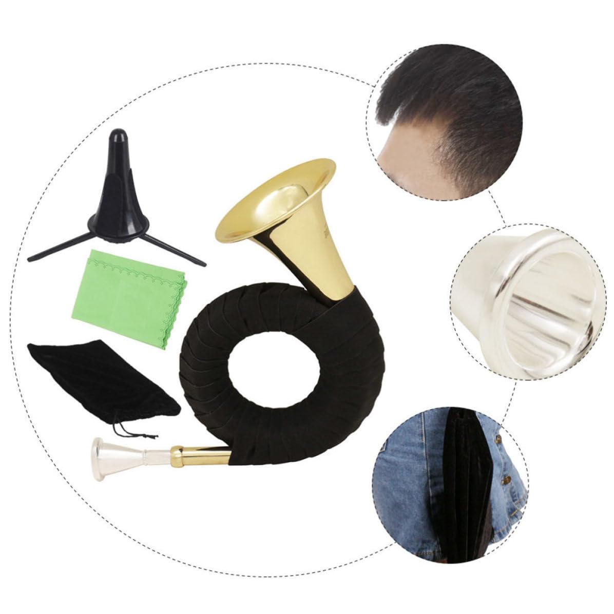 Vaguelly Embouchure Couleur Aléatoire pour Jouer à Tout Moment et Partout en Laiton, Son Naturel et, Améliore Coordination Main- pour Instrument à Vent