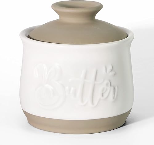 Miniatura 8 de MAIA Mantequilla de cerámica de 5.5 onzas para encimera con soporte para esparcidor de mantequilla de agua para untar, mantequilla francesa con