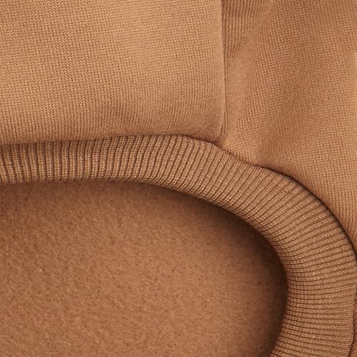 Image of Soft Puppy Sweater for Small Dogs Winter Pullover, Coffee M | Elastic Cuffs Pet Clothes, Holiday Party Matching, Fall Winter Daily Outfit, Soft Breathable Machine Washable Sweatshirt