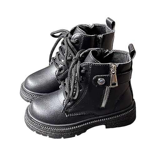 IWIHMIV Girls Short Boots Cute Leather Riding Booties for Girl Outdoor Non Slip Ankle Boots Toddler2